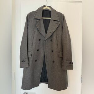 Theory Men's Gray Double-Breasted Coat